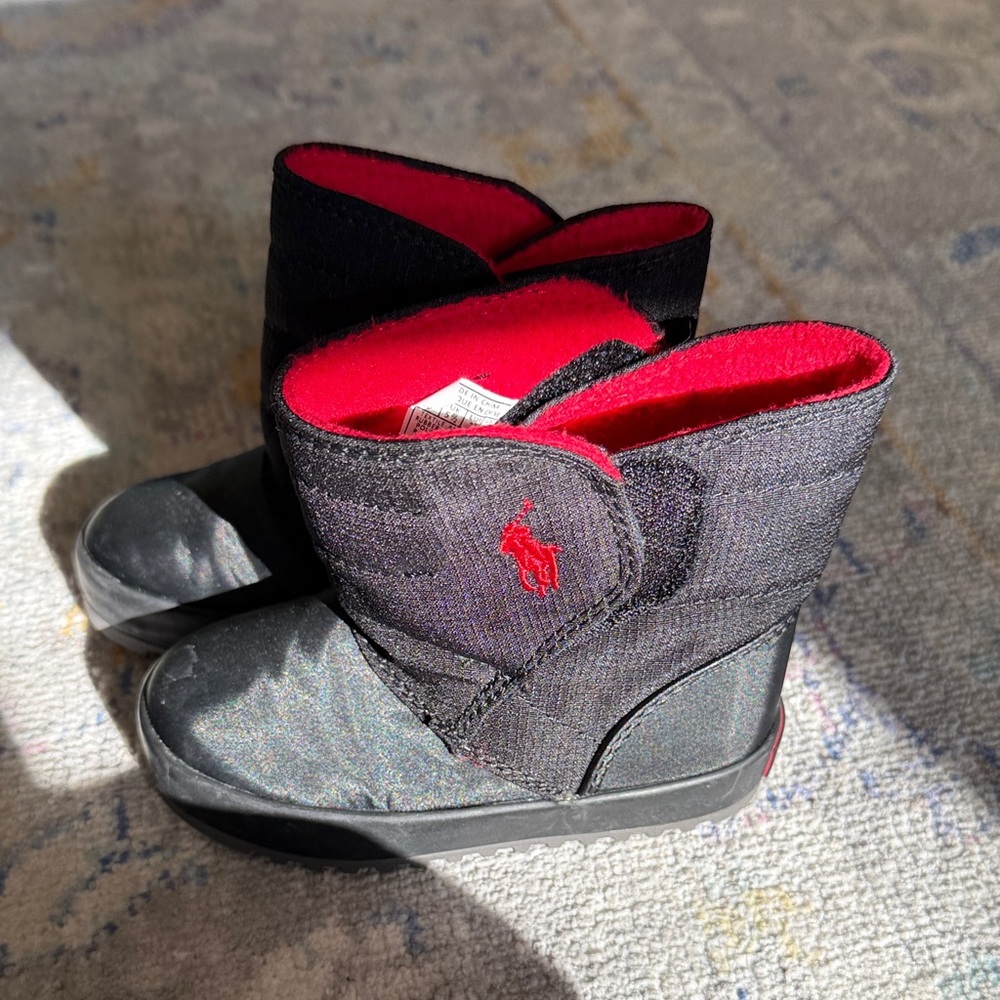 Polo by Ralph Lauren Kids Black and Red Winter Boots